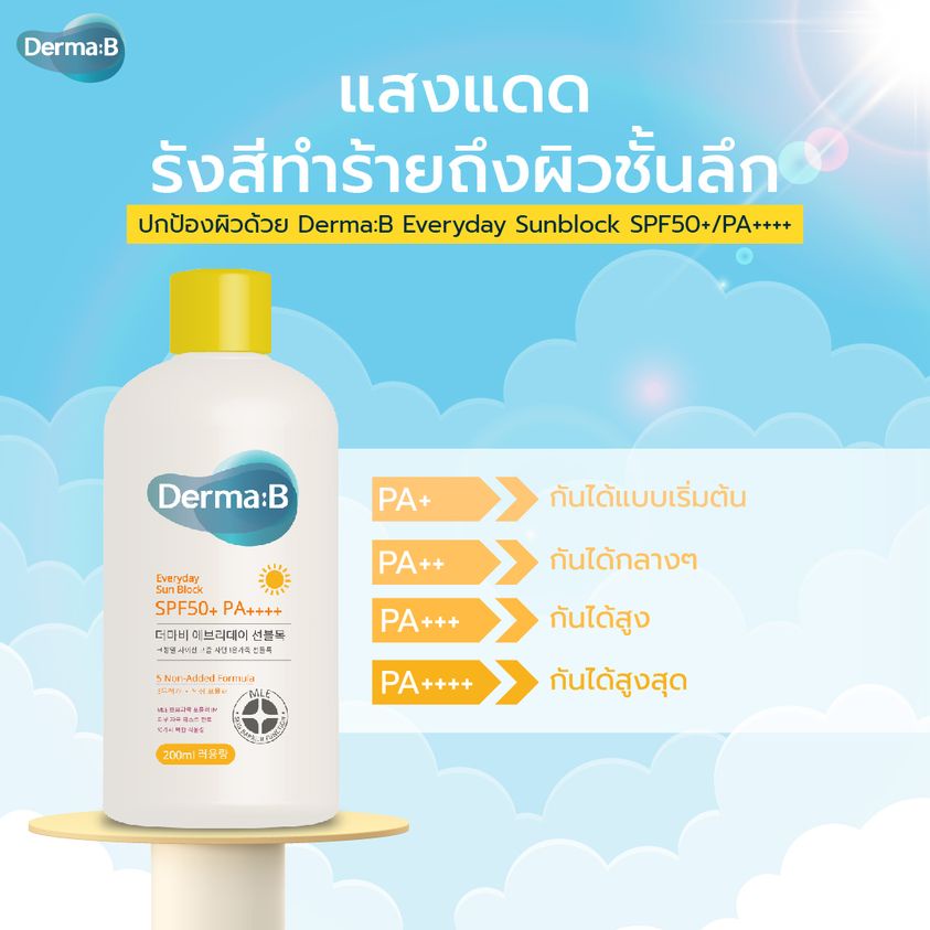 derma-b-everyday-sunblock-spf-50pa-ครีมกันแดดเนื้อบางเบา-ใช้ง่ายสบายผิว