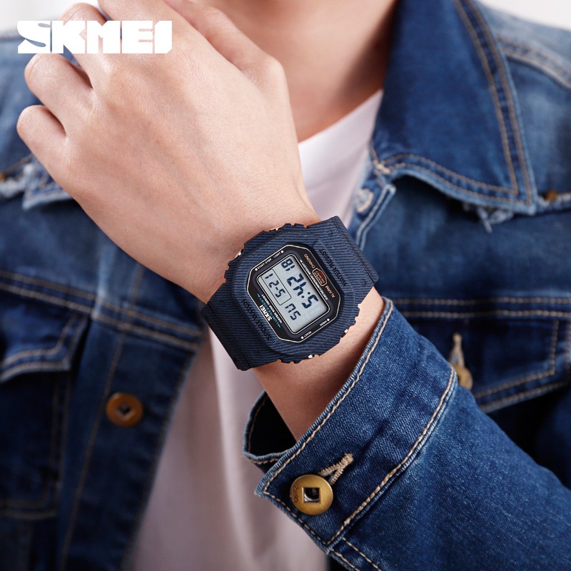 ภาพหน้าปกสินค้าSKMEI นาฬิกาข้อมือดิจิตอล LED กันน้ำ 50 เมตร สำหรับผู้ชาย จากร้าน skimei.th บน Shopee