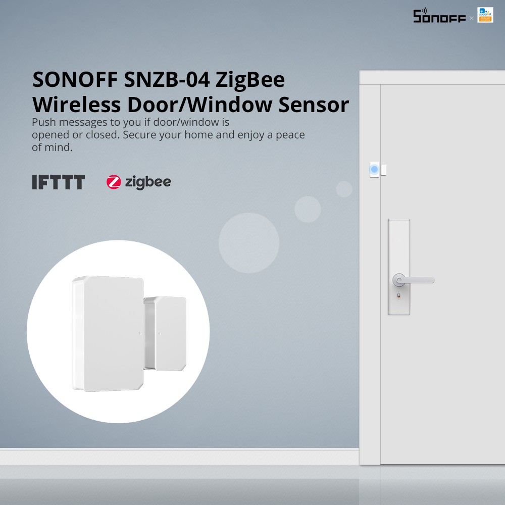 ภาพหน้าปกสินค้าSonoff SNZB-04 ZigBee ระบบเตือนภัยแม่เหล็กไร้สาย ติดประตู หน้าต่าง eWeLink APP