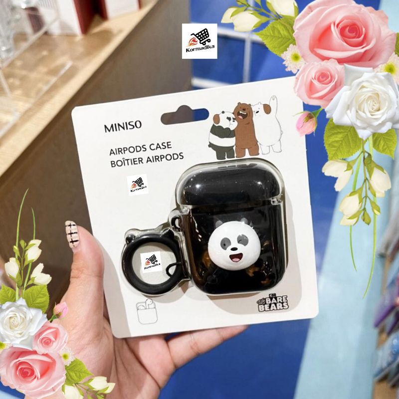 Gadget เคสหูฟัง Airpod Case We Bare Bears MINISO ยางหุ้มกล่องหูฟัง - Main Image