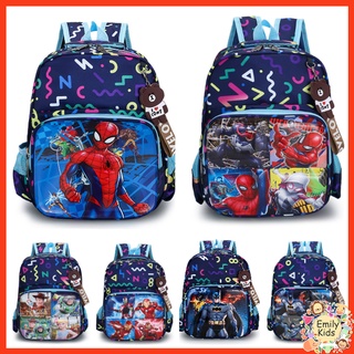 [A153]ronman กระเป๋าเป้สะพายหลังลายการ์ตูน Spiderman Ironman สําหรับเด็ก