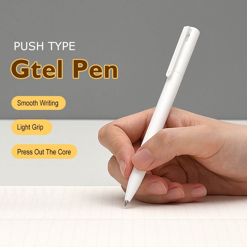 xiaomi-ปากกาหมึกเจล-10แพ็ค-mijia-gel-ink-pen-แบบลูกลื่นแบบกด-หมึกสีดำ-แห้งไว-เขียนลื่น-ขนาดหัวปากกา-0-5mm