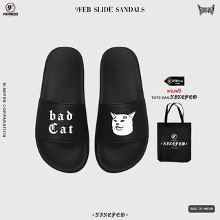 สินค้า 9FEB AX007 bad cat slide sandals แถมฟรี TOTE BAG NINEFEB