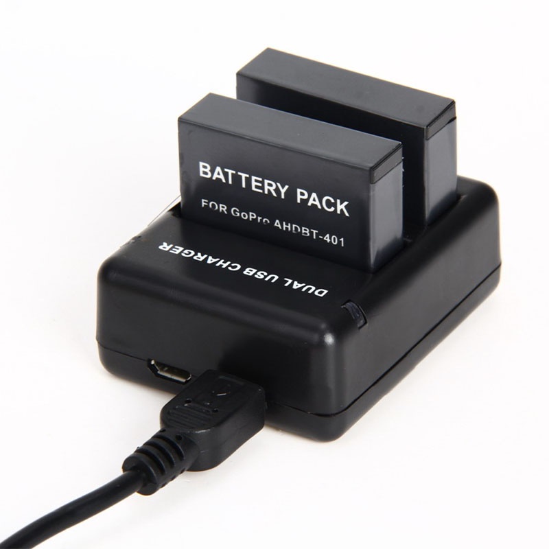 gopro-4-black-silver-dual-usb-charger-ahdbt-401-battery-แท่นชาร์จ-ที่ชาร์จ-แบตเตอร์รี่