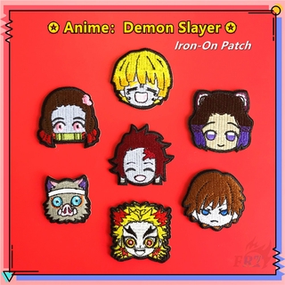 ♚ แผ่นแพทช์เหล็ก ลายการ์ตูนอนิเมะ Demon Slayer Series 04 ♚ แผ่นแพทช์รีดติดเสื้อ ลาย Tanjirou Nezuko Zenitsu Inosuke Shinobu DIY 1 ชิ้น