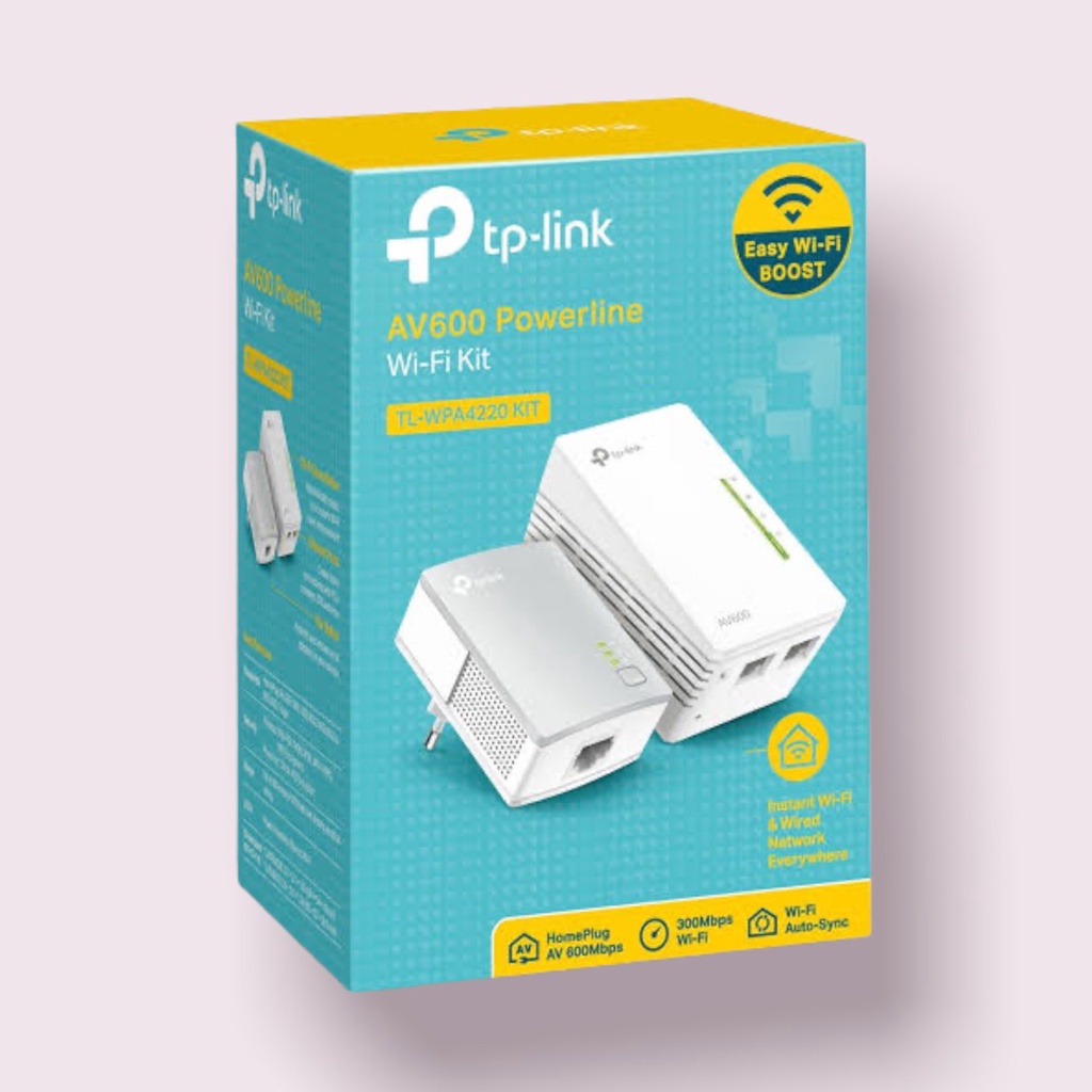 TPLINK TLWPA4220KIT 300Mbps AV500 WiFi Powerline Extender Starter Kit