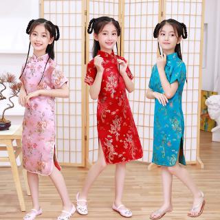 ใหม่เด็ก Cheongsam ชุดวินเทจสไตล์จีนแบบดั้งเดิมชุดสาวทารก