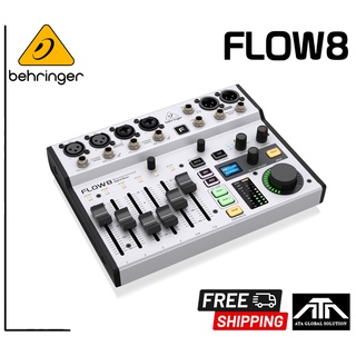 Behringer FLOW 8 ดิจิตอลมิกเซอร์ 8 แชนแนล สามารถควบคุมผ่าน Bluetooth และยังสามารถเป็น Audio Interface