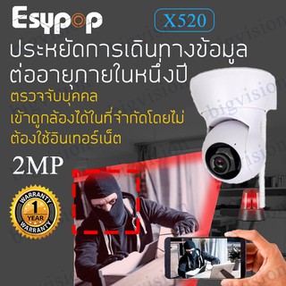 รุ่น X520 กล้องวงจรปิดไร้สาย กล้องวงจรปิด กล้อง WIFI IP Camera ความละเอียด 2ล้าน มองกลางคืน 15เมตร ประกัน1ปี ICSEE APP