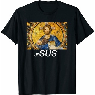 เสื้อยืดโอเวอร์ไซส์ขายส่ง เสื้อยืด พิมพ์ลาย Meme Sus Jesus แฟชั่นฤดูร้อน สําหรับของขวัญวันพ่อS-4XL