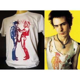 เสื้อยืดพิมพ์ลายเสื้อวงนำเข้า Seditionaries Cowboy Sid Vicious Sex Pistols London Punk Rock Retro Vintage T-Shirtรหัสเต็