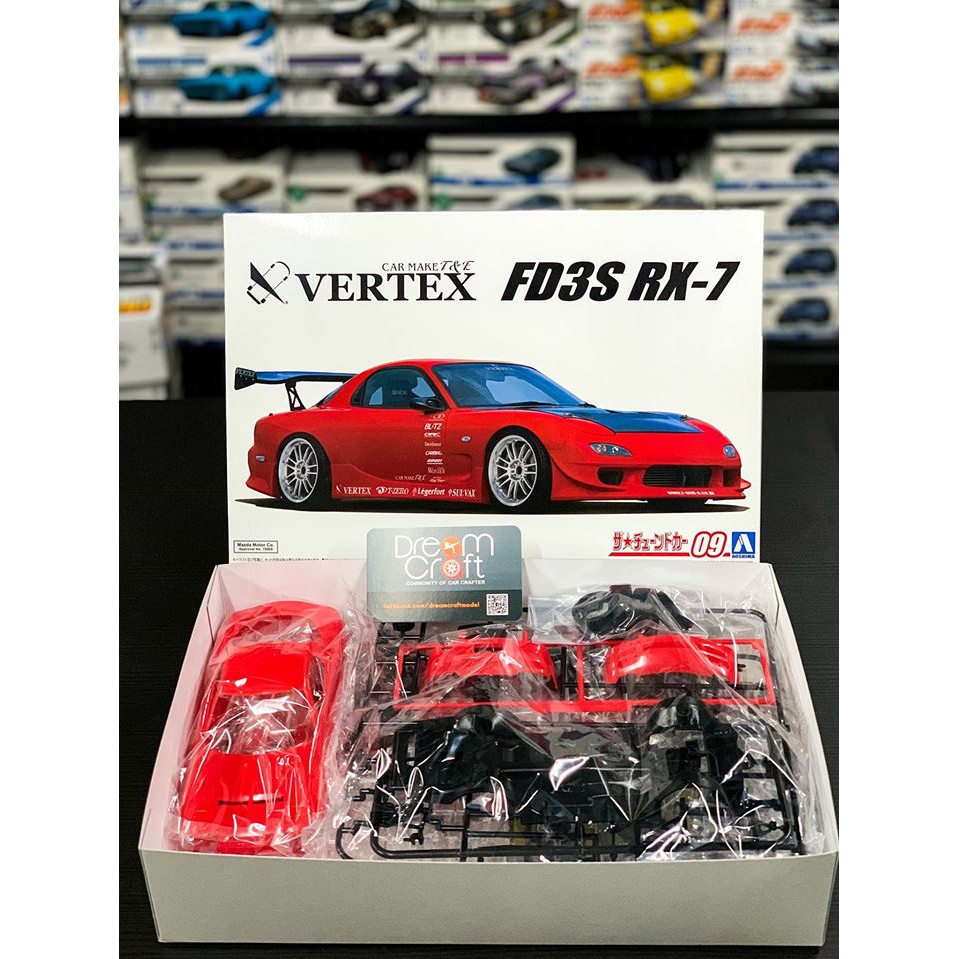 AOSHIMA 1/24 VERTEX FD3S RX-7 MAZDA (โมเดลรถยนต์ Model DeamCraft ...