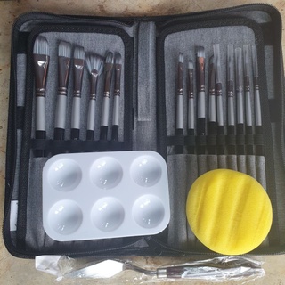 ชุดพู่กัน19 ชิ้น  Giorgione Set of 19 Artist paint brush carrying case