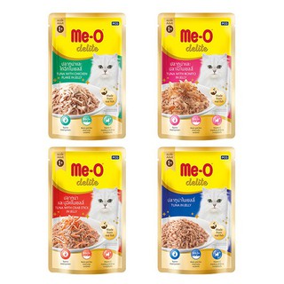 Me-O Delite อาหารเปียกแมว [ 1 ซอง ] อาหารแมว Meo Jelly Pouch Cat แมว อาหารแมวโต