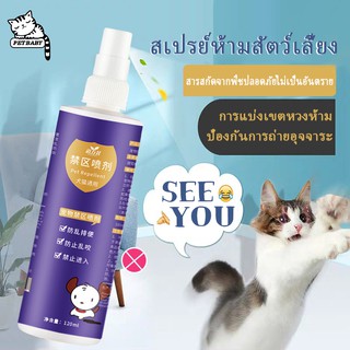 ภาพหน้าปกสินค้าPETBABY 120ml สเปรย์ไล่แมว สเปร์ยกันแมวฉี่ ที่กั้นหมา สเปรย์ดับกลิ่นทรายแมว สเปรย์ฝึกขับถ่ายหมาแมว สเปรย์ห้ามสัตว์ COD ที่เกี่ยวข้อง