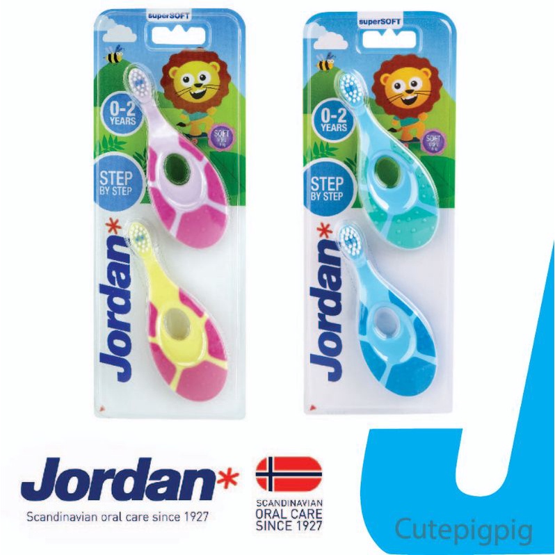 ภาพหน้าปกสินค้าแปรงสีฟันเด็ก Jordan kid Step1 อายุ 0-2 ปี (แพ็ค คู่)​ multipack แปรงสีฟันเด็กจอร์แดน จอแดน จากร้าน cutepigpigpig บน Shopee
