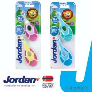 ภาพขนาดย่อของภาพหน้าปกสินค้าแปรงสีฟันเด็ก Jordan kid Step1 อายุ 0-2 ปี (แพ็ค คู่)​ multipack แปรงสีฟันเด็กจอร์แดน จอแดน จากร้าน cutepigpigpig บน Shopee