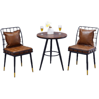 [HOT DEAL] ชุดเลาจน์ ชุดน้ำชา2 ที่นั่ง สไตส์Loft ชุดโต๊ะร้านกาแฟ (ฟรี หมอนอิง2ใบ)