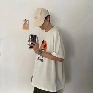 เสื้อยืดแขนสั้น ทรงหลวม แบบเรียบง่าย สไตล์ฮ่องกง แฟชั่นฤดูร้อน สําหรับผู้ชาย และนักเรียน