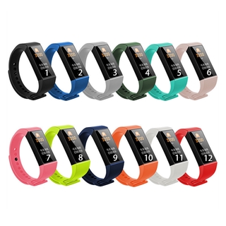 สายนาฬิกาข้อมือ สีพื้น ทำจากซิลิโคน แบบนิ่ม สำหรับ Xiaomi Mi Band 4C