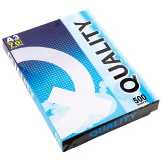 กระดาษถ่ายเอกสาร [Quality] 70g A3 กล่องฟ้า (500 แผ่น) 1 รีม