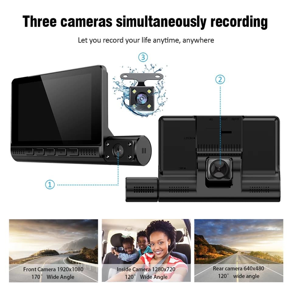 รถ-dvr-4-นิ้ว-dash-cam-3-กล้องเลนส์-dual-lens-full-hd-1080p-หน้าจอสัมผัส-แถมฟรีเมม-16gb