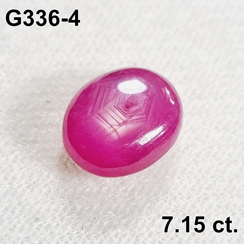 (G336) พลอย ทับทิมแท้ Ruby เผาใหม่ บ่อกินี สีแดงชมพู มีบั้ง กินบ่เซี่ยง ...
