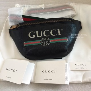 New Gucci Print mini beltbag สีดำ