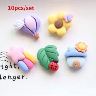 10 ชิ้น / เซต รุ้ง บอลลูน บ้าน ครีม กาว เคสโทรศัพท์ เครื่องประดับ เรซิน อุปกรณ์เสริม กล่องเก็บปากกา วัสดุตกแต่ง