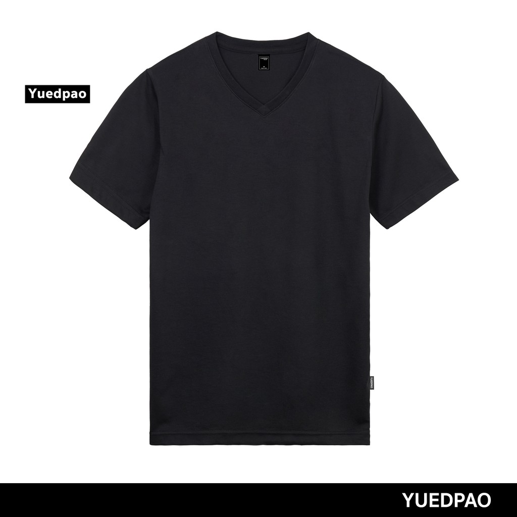 ภาพหน้าปกสินค้าYuedpao ยอดขาย No.1 รับประกันไม่ย้วย 2 ปี ผ้านุ่ม เสื้อยืดเปล่า เสื้อยืดสีพื้น เสื้อยืดคอวี_สีดำ