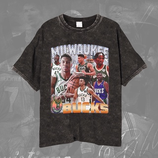 เสื้อยืดบาสเก็ตบอล พิมพ์ลาย Nba Milwaukee Bucks Players สําหรับผู้ชาย และผู้หญิงS-5XL