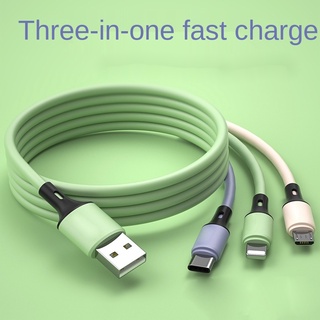 3 in 1 สายชาร์จ USB สายชาร์จอย่างรวดเร็วสายเคเบิ้ล iPhone Android Type-c