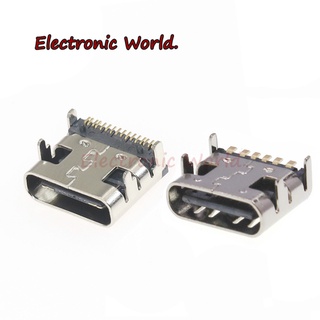 ซ็อกเก็ตเชื่อมต่อไฟฟ้า พอร์ตตัวเมีย Usb3.1 6pin 16pin Type-C DIP 3A Micro USB