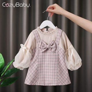 Cozybaby ใหม่ ชุดเดรสเจ้าหญิง แขนยาว แฟชั่นฤดูใบไม้ผลิ และฤดูใบไม้ร่วง สําหรับเด็กผู้หญิง