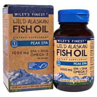 ภาพหน้าปกสินค้าน้ำมันปลาโอเมก้า3, Wild Alaskan Fish Oil, Peak EPA 1250 mg.  30 Fish Softgels ที่เกี่ยวข้อง