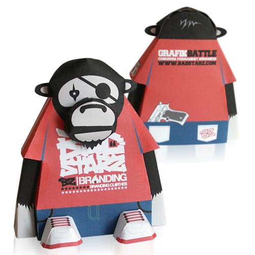 ของเล่นโมเดลกระดาษลิง-monkey-badstarz-papercraft