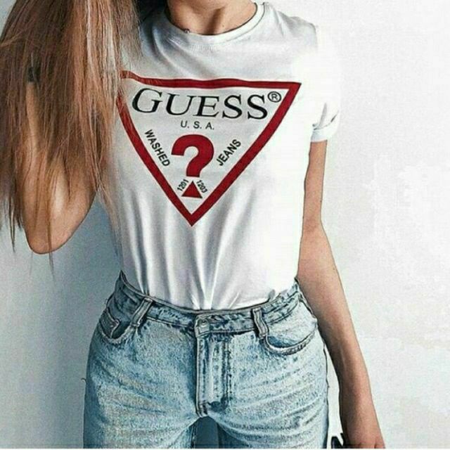 เสื้อยืดลาย-แนวสตรีท-พิมพ์ลาย-guess-พร้อมส่งจร้า-ลดราคา