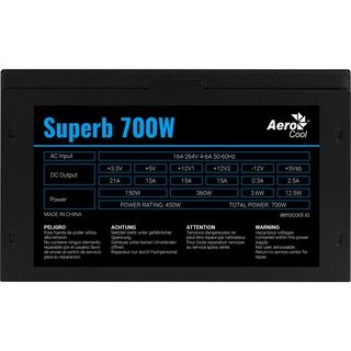 ภาพขนาดย่อของภาพหน้าปกสินค้าPOWER SUPPLY (อุปกรณ์จ่ายไฟ) AEROCOOL รุ่น SUPERB 600W/700W - สินค้ารับประกัน 3 ปี จากร้าน hpbyiqink บน Shopee ภาพที่ 7