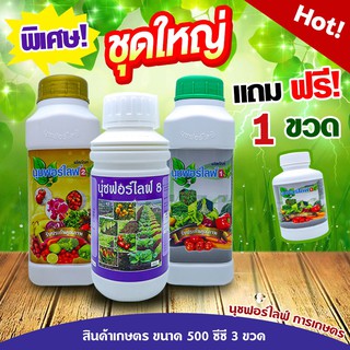 นุชฟอร์ไลฟ์ ขวดใหญ่(1+2+8) ขนาด 500 ซีซี แถม 1 ขวดเล็ก อาหารเสริมพืช, สินค้าเกษตร, บำรุงพืช, ปุ๋ย