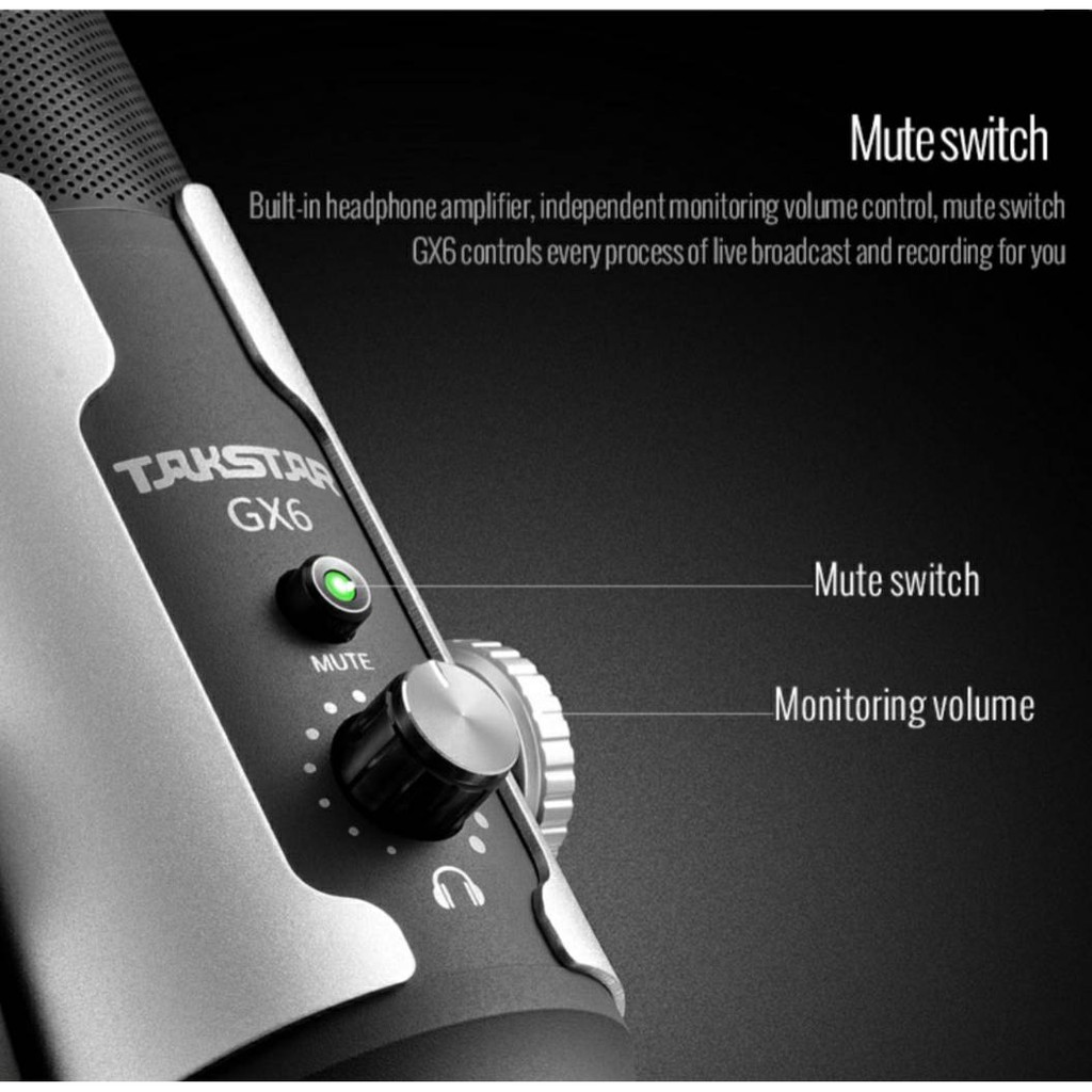 ไมค์คอนแดนเซอร์-condancer-takstar-gx6-usb-stereo-digital-condancerไมค์สตู-เหมาะสำหรับใช้-อัดเสียง-ทำสตู-แคสเกม-ดีเจ