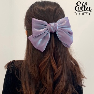 Ellastore123 กิ๊บติดผมผ้าซาตินประดับโบว์สําหรับผู้หญิง