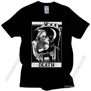 เสื้อยืดคอกลม ผ้าฝ้าย พิมพ์ลายไพ่ทาโรต์ Death NB321GRE12727