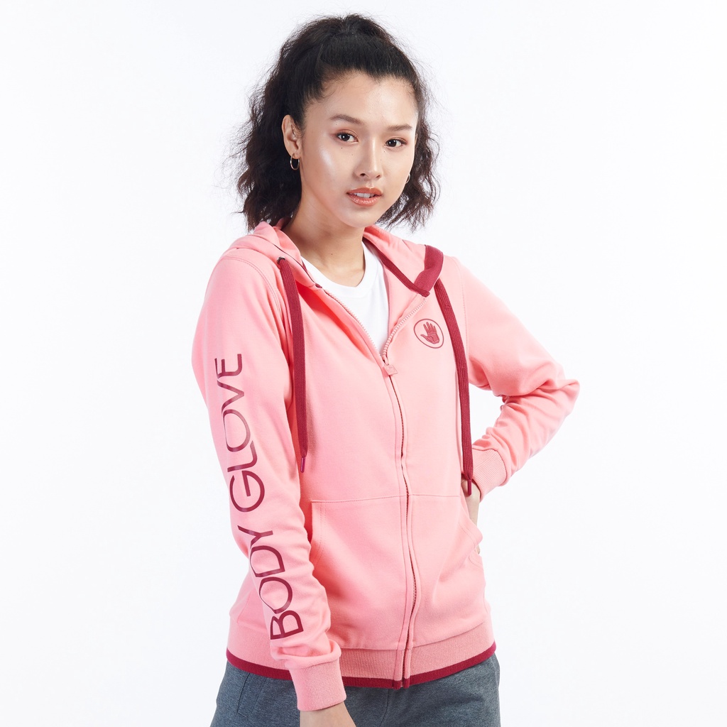 รูปภาพสินค้าแรกของBODY GLOVE Women's SC Essential Hoodies เสื้อฮู้ด ผู้หญิง สีชมพู-15