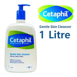 CETAPHIL LIQ 1 Litre เป็นผลิตภัณฑ์ล้างหน้าและผิว สำหรับผู้มีอาการสิวอุดตัน ผิวหนังอักเสบ