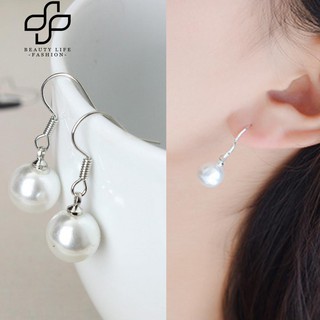 Elegant 8mm Faux Pearl Drop Hook ต่างหูของขวัญผู้หญิง Charming