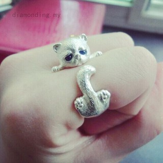 แหวนรูปแมวสัตว์น่ารัก