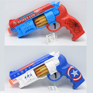 ของเล่นเด็ก ปืนของเล่น ปืนแมงมุม มีเสียงมีไฟหมุนได้ ปืนเด็กเล่น Toy Guns (มีสินค้า)