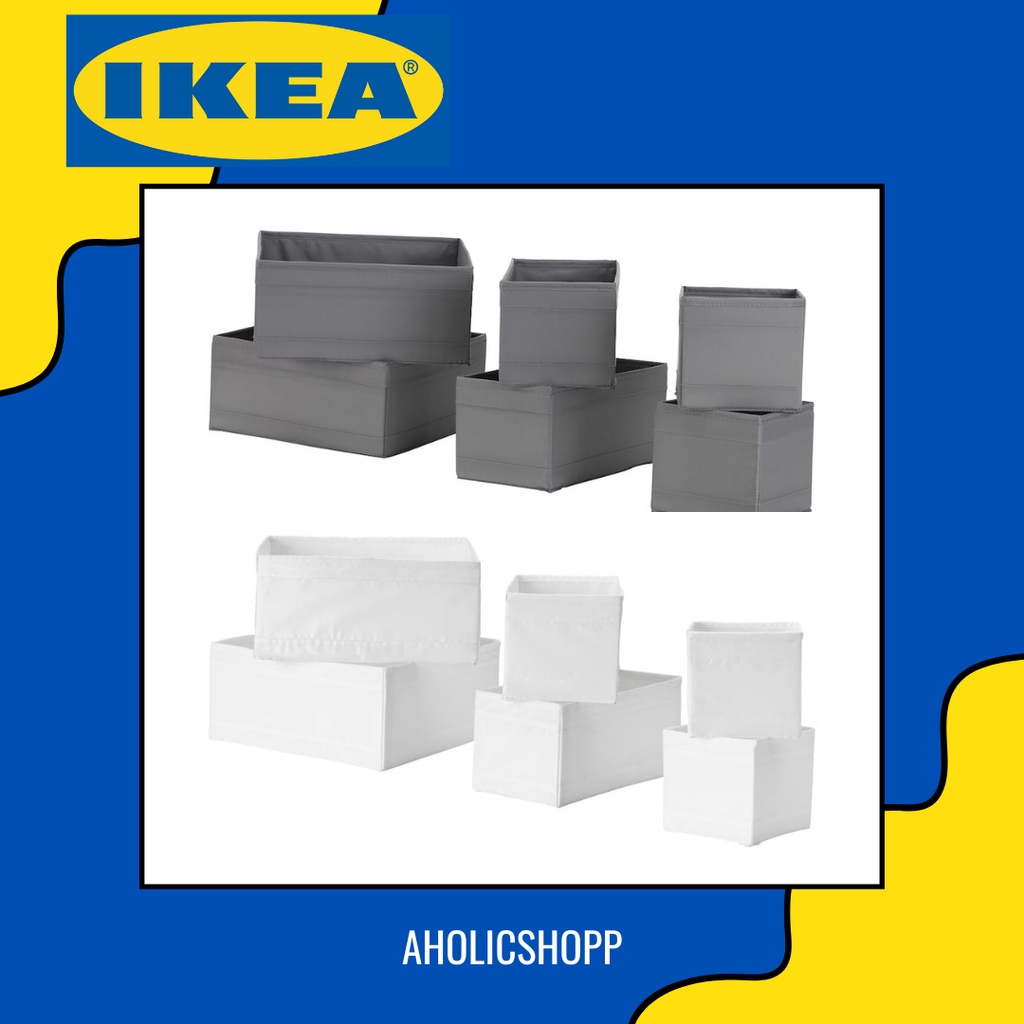 ikea-อีเกีย-skubb-สกุบบ์-กล่องผ้าเก็บของ-จัดระเบียบ-sets-6-ใบ