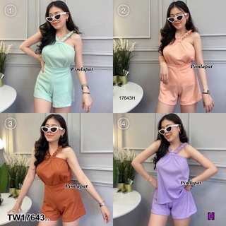 CH17643✨Set 2 ชิ้น เสื้อสายไขว้ + กางเกงขาสั้น