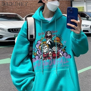 DaDuHey💕 2022 Korean Style Womens New Simple English Letter Print Unisex Hooded Sweatshirt Casual Top